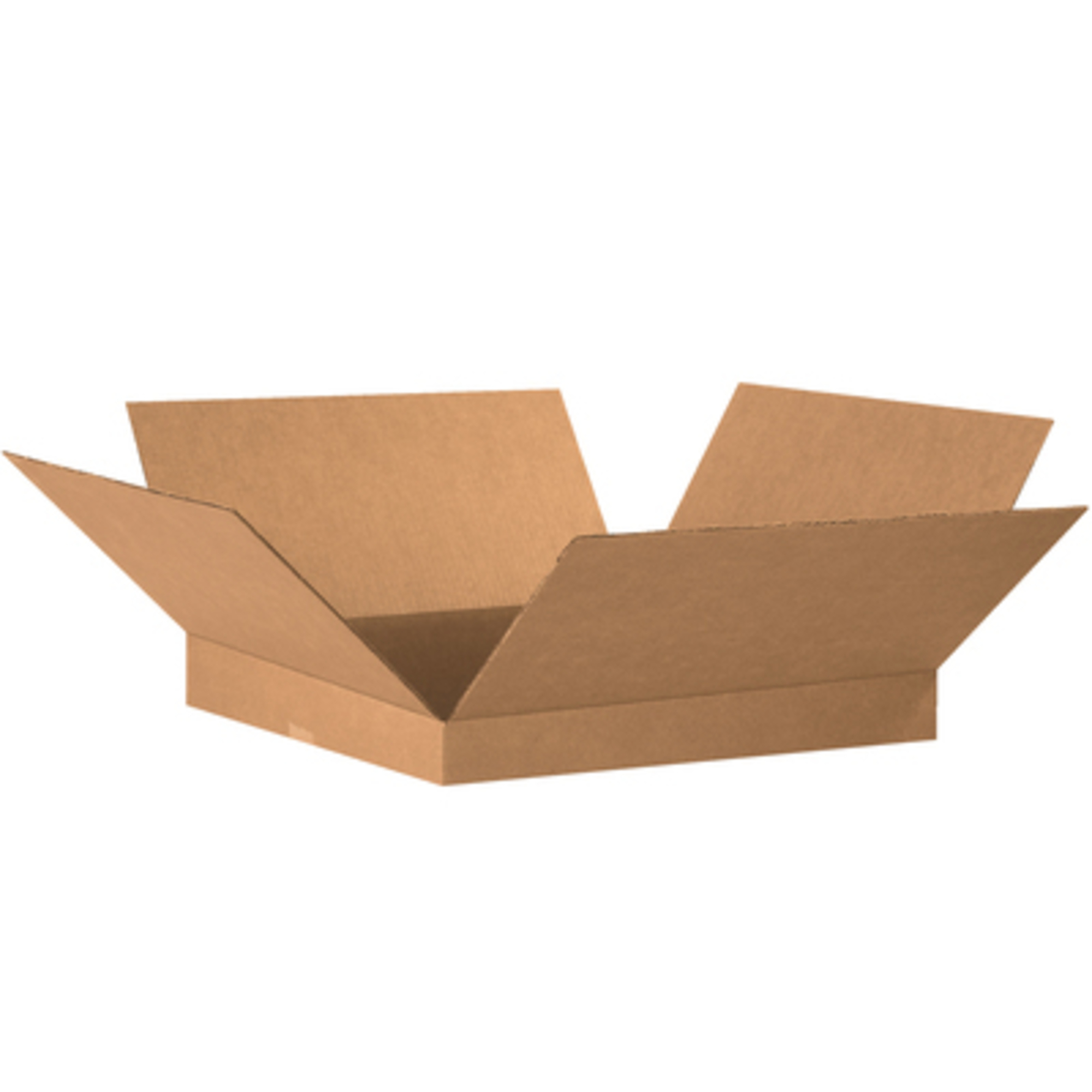 25 Flat Corrugated Shipping Boxes - 13x13x6 Inches, Cardboard Moving/Storage Boxes